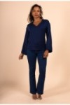 Blouse col V manches évasée