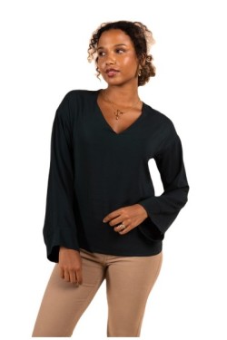Blouse col V manches évasée