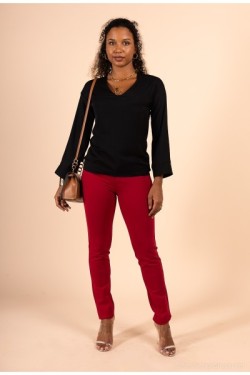 Blouse col V manches évasée