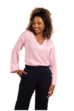 Blouse col V manches évasée