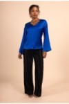 Blouse col V manches évasée