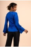 Blouse col V manches évasée