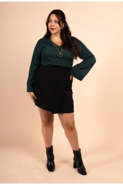 Blouse col V manches évasée