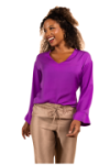 Blouse col V manches évasée
