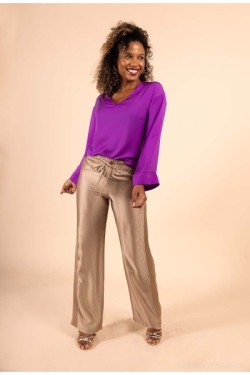 Blouse col V manches évasée