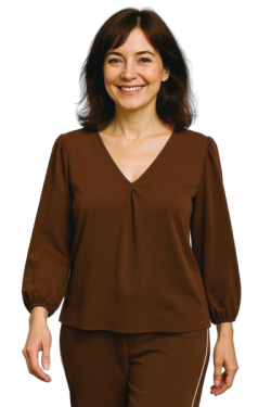 Blouse fluide manches  bouffantes