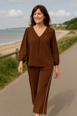 Blouse fluide manches  bouffantes