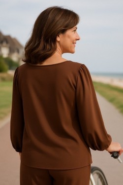 Blouse fluide manches  bouffantes