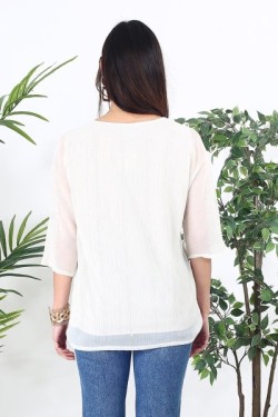 Blouse fluide à volants
