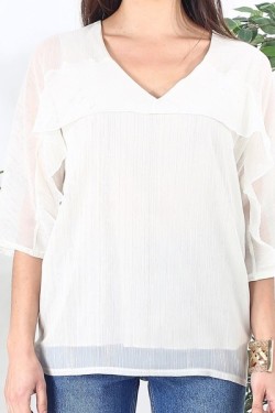 Blouse fluide à volants
