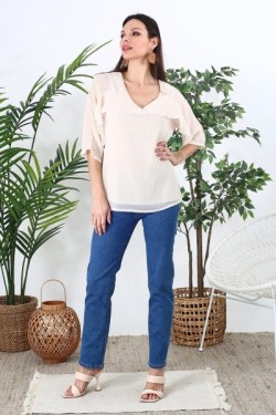 Blouse fluide à volants
