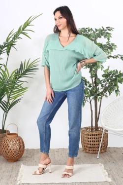 Blouse fluide à volants