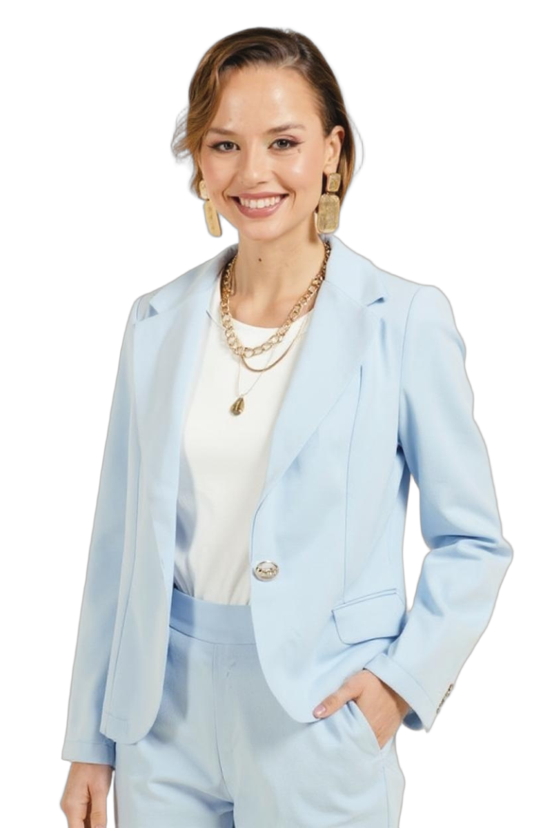Veste tailleur légère en Crêpe avec épaulettes