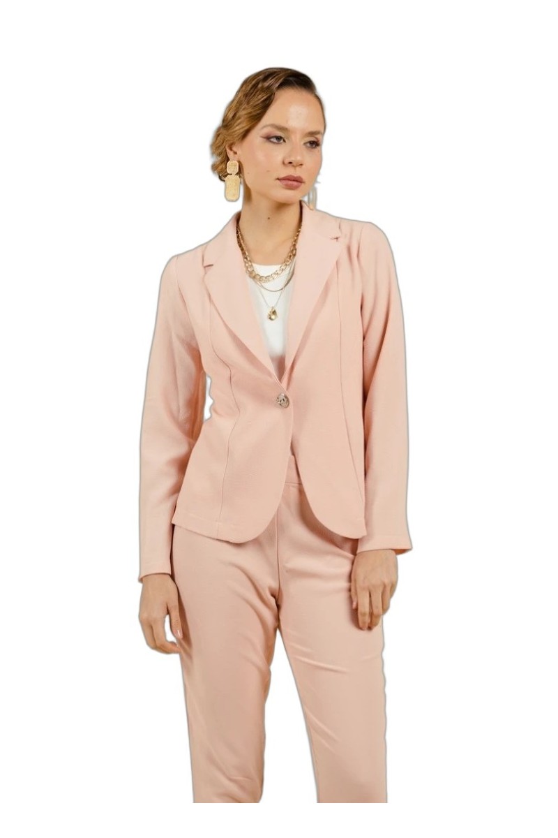 Veste tailleur légère en Crêpe avec épaulettes