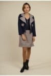 Veste en suédine et tweed
