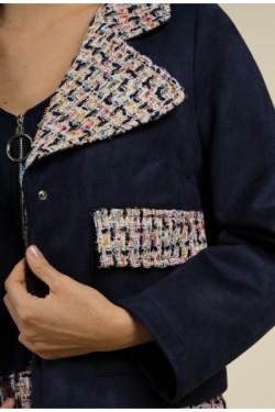 Veste en suédine et tweed