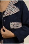 Veste en suédine et tweed