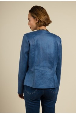 Veste Blouson Cintrée en Faux Cuir