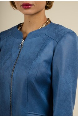 Veste Blouson Cintrée en Faux Cuir