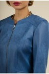 Veste Blouson Cintrée en Faux Cuir