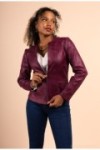 Veste Blouson Cintrée en Faux Cuir