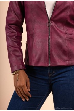 Veste Blouson Cintrée en Faux Cuir
