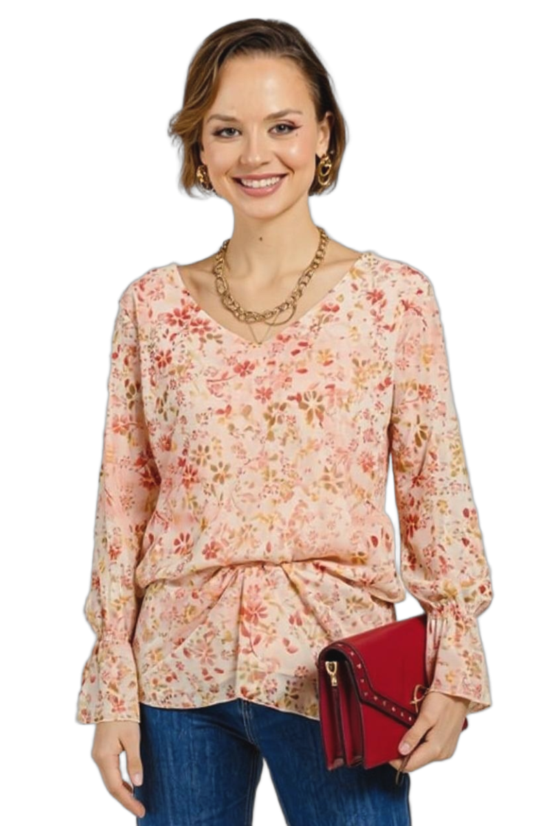 Blouse à imprimés floraux