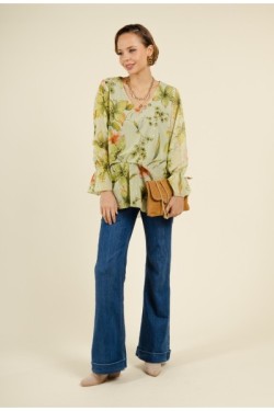 Blouse à imprimés floraux