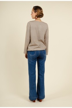 Top texturé col croisé avec lacets