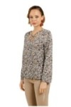 Top texturé col croisé avec lacets