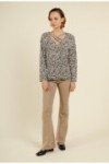 Top texturé col croisé avec lacets