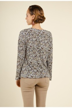 Top texturé col croisé avec lacets