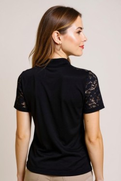 Polo à manches courtes avec dentelle