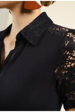 Polo à manches courtes avec dentelle