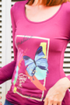 T-shirt manches longues motif papillon
