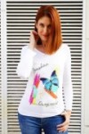T-shirt manches longues motif papillon