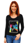 T-shirt manches longues motif papillon