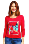T-shirt manches longues motif papillon
