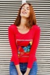 T-shirt manches longues motif papillon