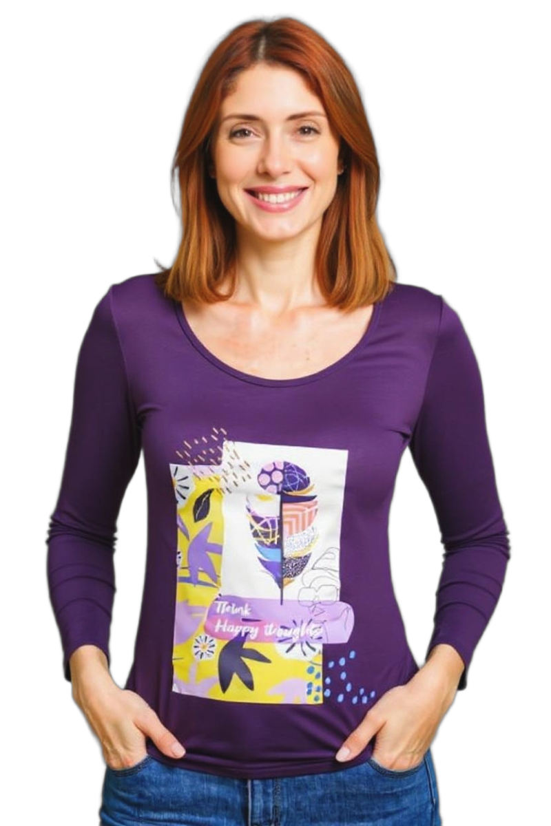 T-shirt manches longues motif artistique