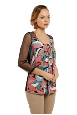 Top en manches transparentes