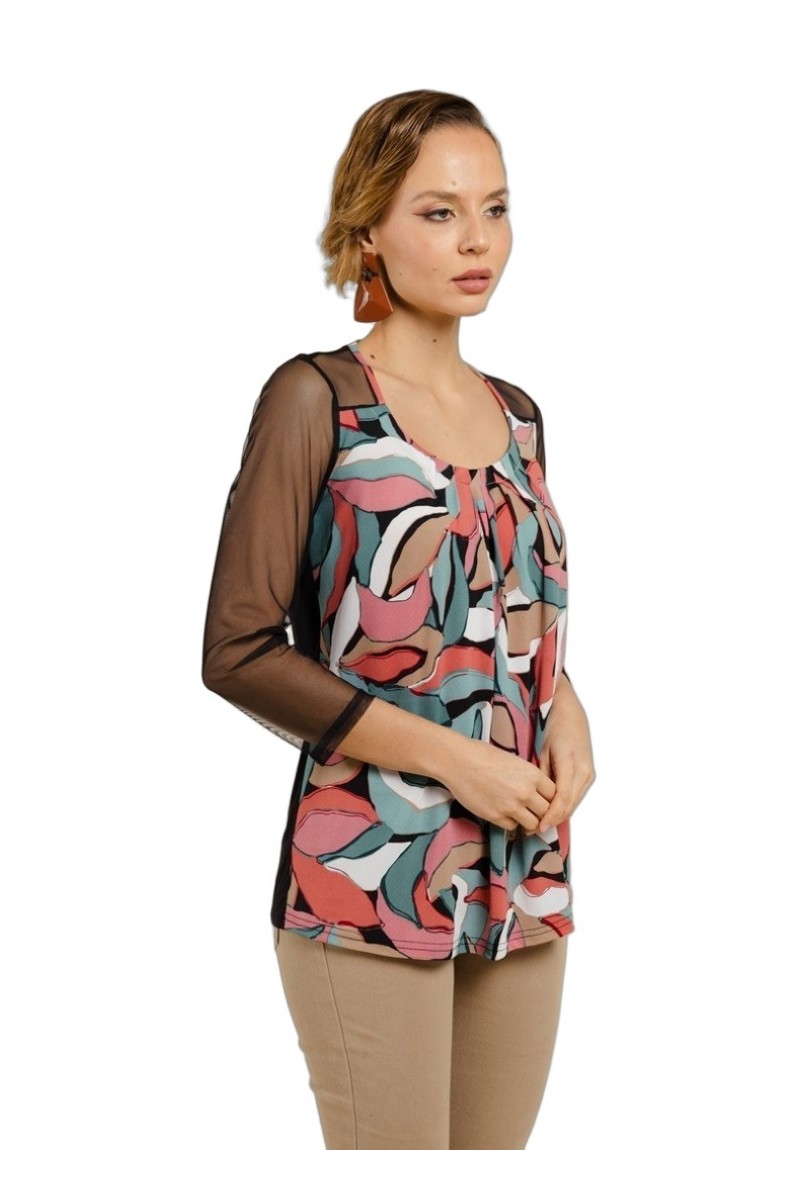 Top en manches transparentes