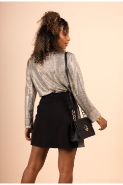 Jupe porte feuille en gabardine