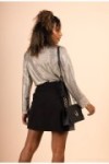 Jupe porte feuille en gabardine