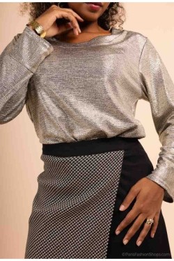 Jupe porte feuille en gabardine