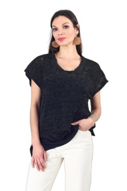 Pull sans manche pailleté