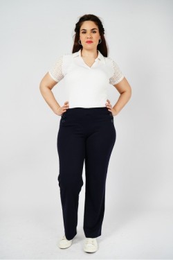 Pantalon taille haute stretch