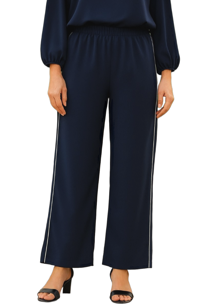 Pantalon fluide avec bandes blanches