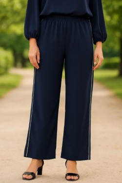 Pantalon fluide avec bandes blanches