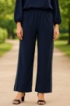 Pantalon fluide avec bandes blanches